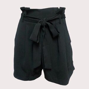 Lulu's Black High Waist Paperbag Dress Shorts Size Small